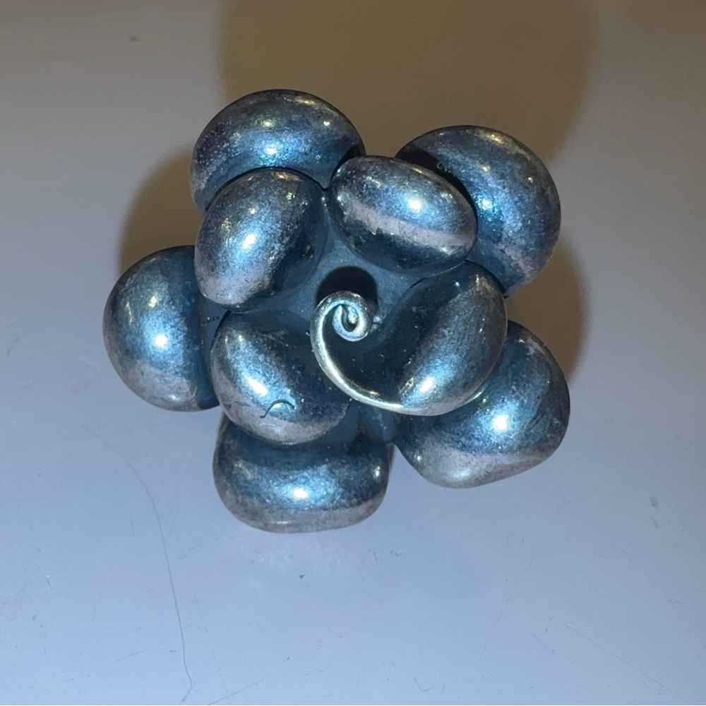 Silver Flower Statement Ring - image 3